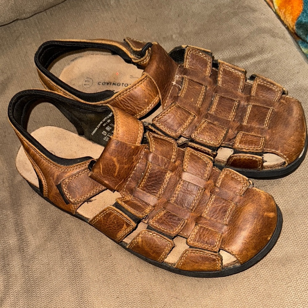 Covington Men's Tan Leather Fisherman Sandals